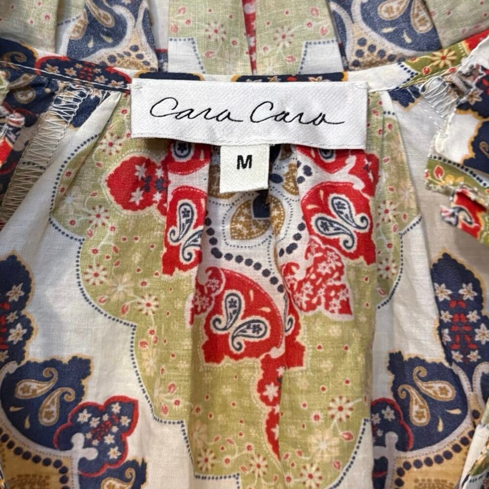 Cara Cara 100% Cotton Orange Brown Poppy Floral Mini Dress Size Medium - Picture 4 of 7